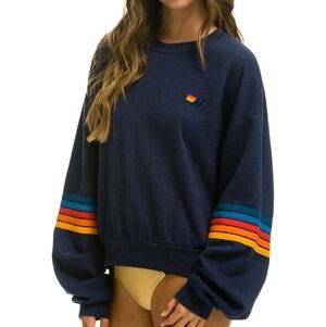 5, Stripe", "Aviator Nation" Navy Blue" Pullover Sweatshirt" ✨️
